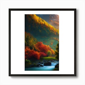 Autumn Trees In The Mountains 1 Art Print