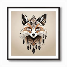 Tribal Fox 2 Art Print