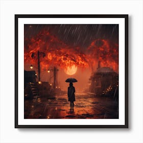 Fire and rain Art Print