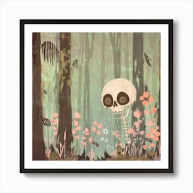 Skeleton In The Woods 5 Art Print