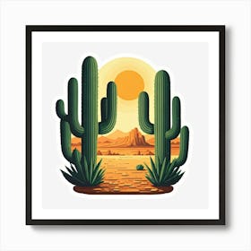 Cactus In The Desert Art Print