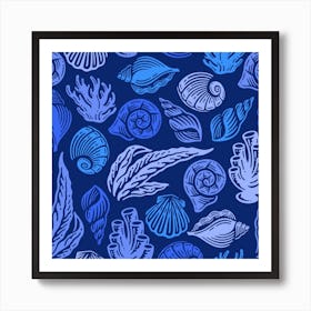 Sea Shells Seamless Pattern 2 Art Print