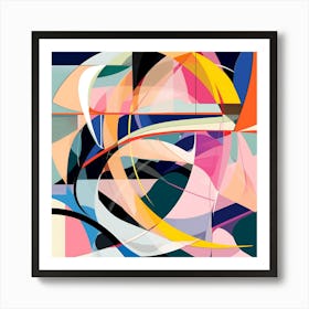 Abstract Shapes Art Print, Trendy Vibrant Colors Art Print