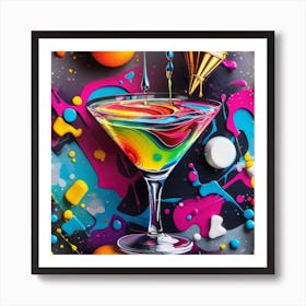 Rainbow Martini Art Print