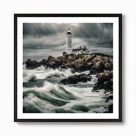 Stormy Lighthouse Art Print