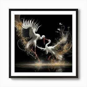 White Storks 2 Art Print