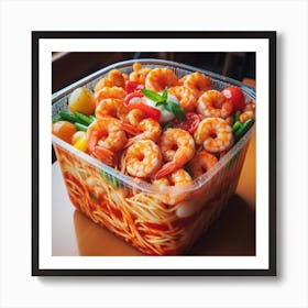 Shrimp spaghetti pasta3 Art Print