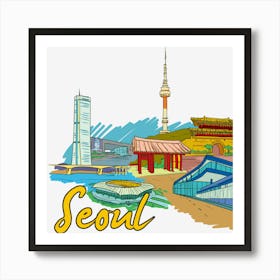 Seoul Cityscape Art Print