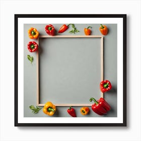 Colorful Peppers In A Frame 27 Art Print