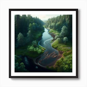 River In The Forest Art Print