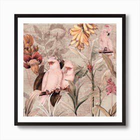 Tropical Birds In Banana Jungle Art Print