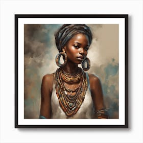 Wall Painting Of A Beautiful African Girl Art Print