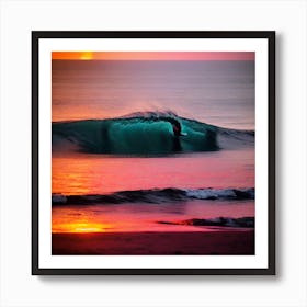 Sunset At The Beach 320 Art Print