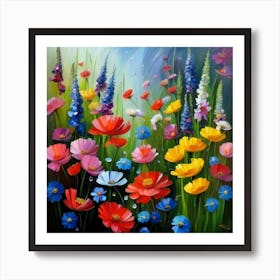 Flowers In The Garden 2 Art Print