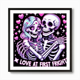 Love At First Fright cuddles Art Print