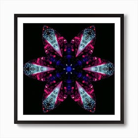 Pink Mandala Diamond Snowflake Art Print