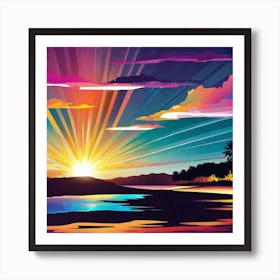 Sunset Painting 9 Art Print