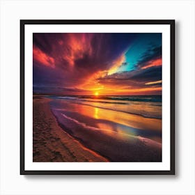 Sunset On The Beach 194 Art Print