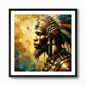 Native African Warrior Man Art Print