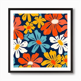 70s Floral Patternx Art Print