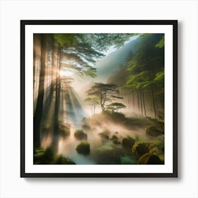 Sunrise In The Forest 2 Art Print