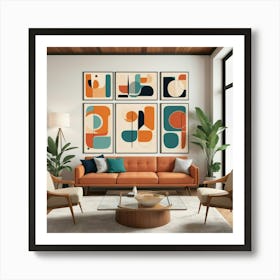 Default Mid Century 10 Square Living Room Art 0 Art Print