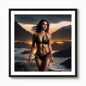 Beautiful Woman In Bikini ch Art Print