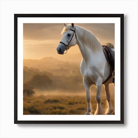 White Horse In The Field 1 Art Print