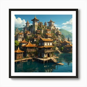 Chinese Village 11 Art Print