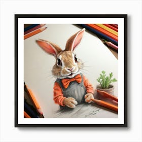 Bunny Drawing 3 Art Print