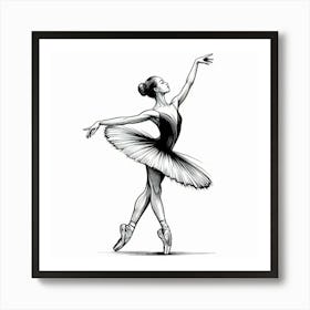 Line Art ballerina body 10 Art Print