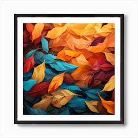 Abstract Autumn Leaves Art Print