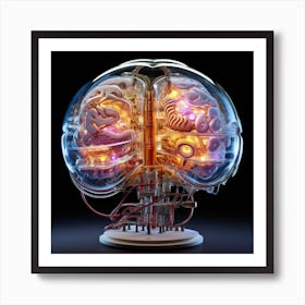 Brain On A Stand Art Print