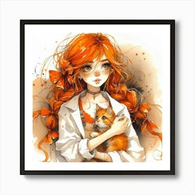 Orange Girl Art Print