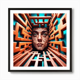 Man In Maze Art Print