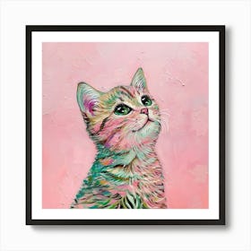 Pink Kitten Canvas Print Art Print