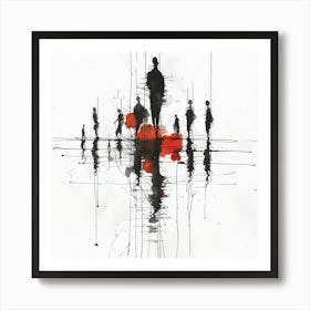 'People Walking' - Line art, reflection art, city wall art, colorful wall art, home decor, minimal art, modern wall art, wall art, wall decoration, wall print colourful wall art, decor wall art, digital art, digital art download, interior wall art, downloadable art, eclectic wall, fantasy wall art, home decoration, home decor wall, printable art, printable wall art, wall art prints, artistic expression, contemporary, modern art print, Art Print