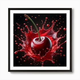 Cherry Splash Art Print