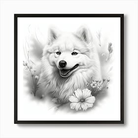 Samoyed drawing 2 Art Print