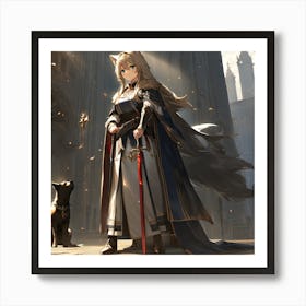 Anime Girl With A Sword Art Print