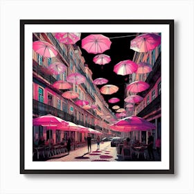 Pink Umbrellas 2 Art Print