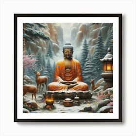 Amitabha Buddha in the Forest Art Print