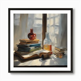 Books And Bottles Art Print