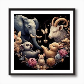 Heart Of Animals 1 Art Print