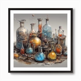 Chemistry Jars Art Print