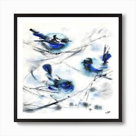 Blue Birds Art Print