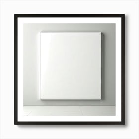 Mock Up Blank Canvas White Pristine Pure Wall Mounted Empty Unmarked Minimalist Space P (19) Art Print