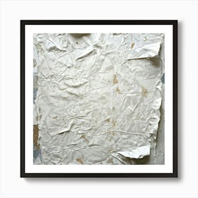 Abstract Art Featuring A Crumpled White Sheet Surface Rich With Texture Showcasing Wrinkles And Cre (3) Art Print