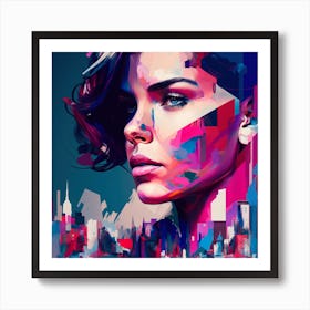 Abstract City Girl Fine Art Portrait Art Print