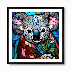 Koala Stained Glass pop art Art Print